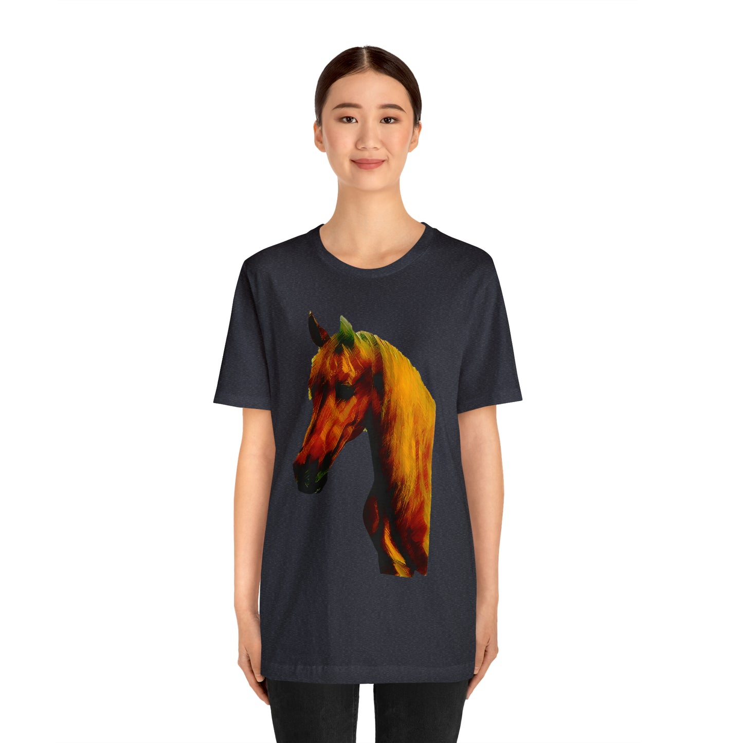 Unisex Jersey Short Sleeve Tee Horse Head Print - AdeleEmbroidery