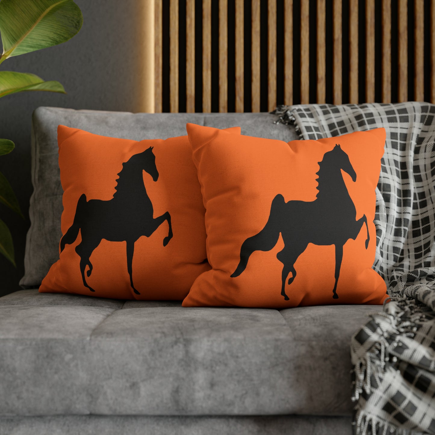 Saddlebred Print Spun Polyester Square Pillow Case - AdeleEmbroidery