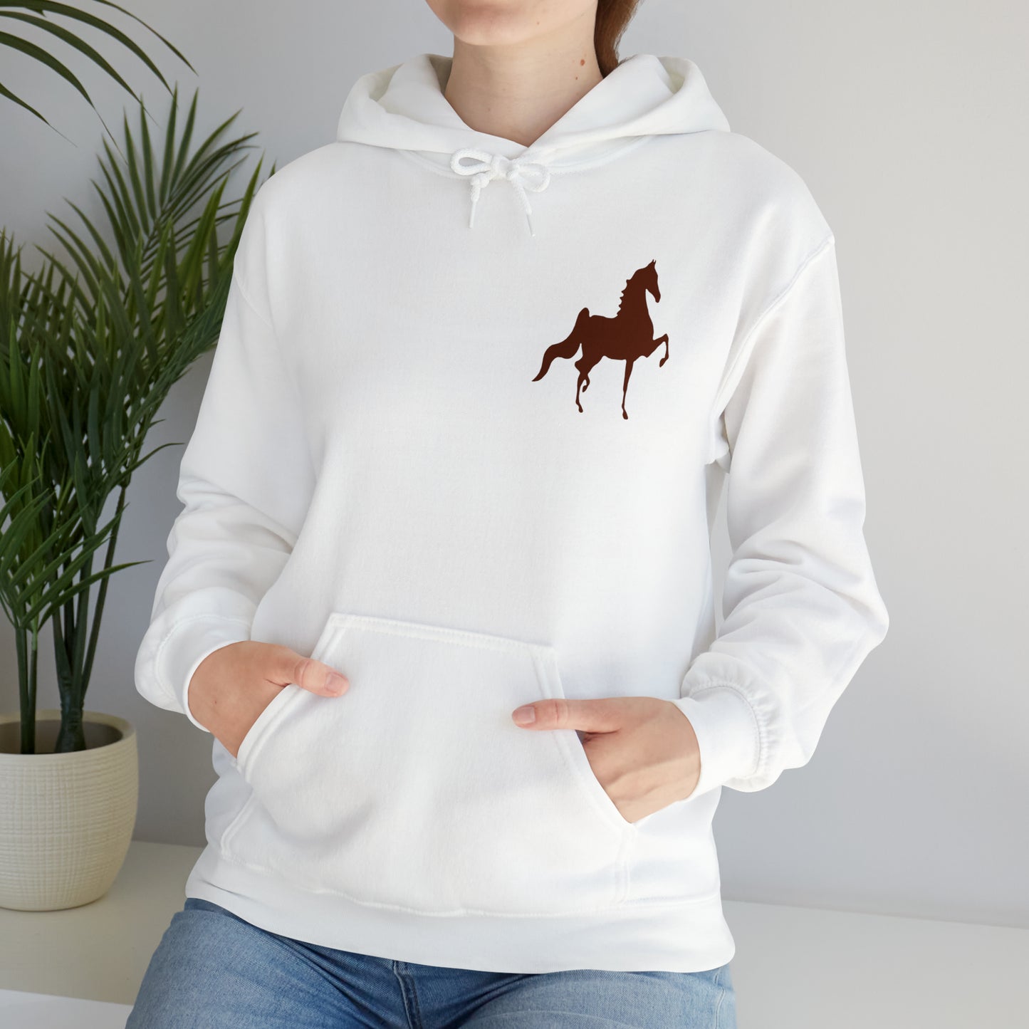Unisex Heavy Blend™ Hooded Sweatshirt Front and Back Saddlebred Print - AdeleEmbroidery