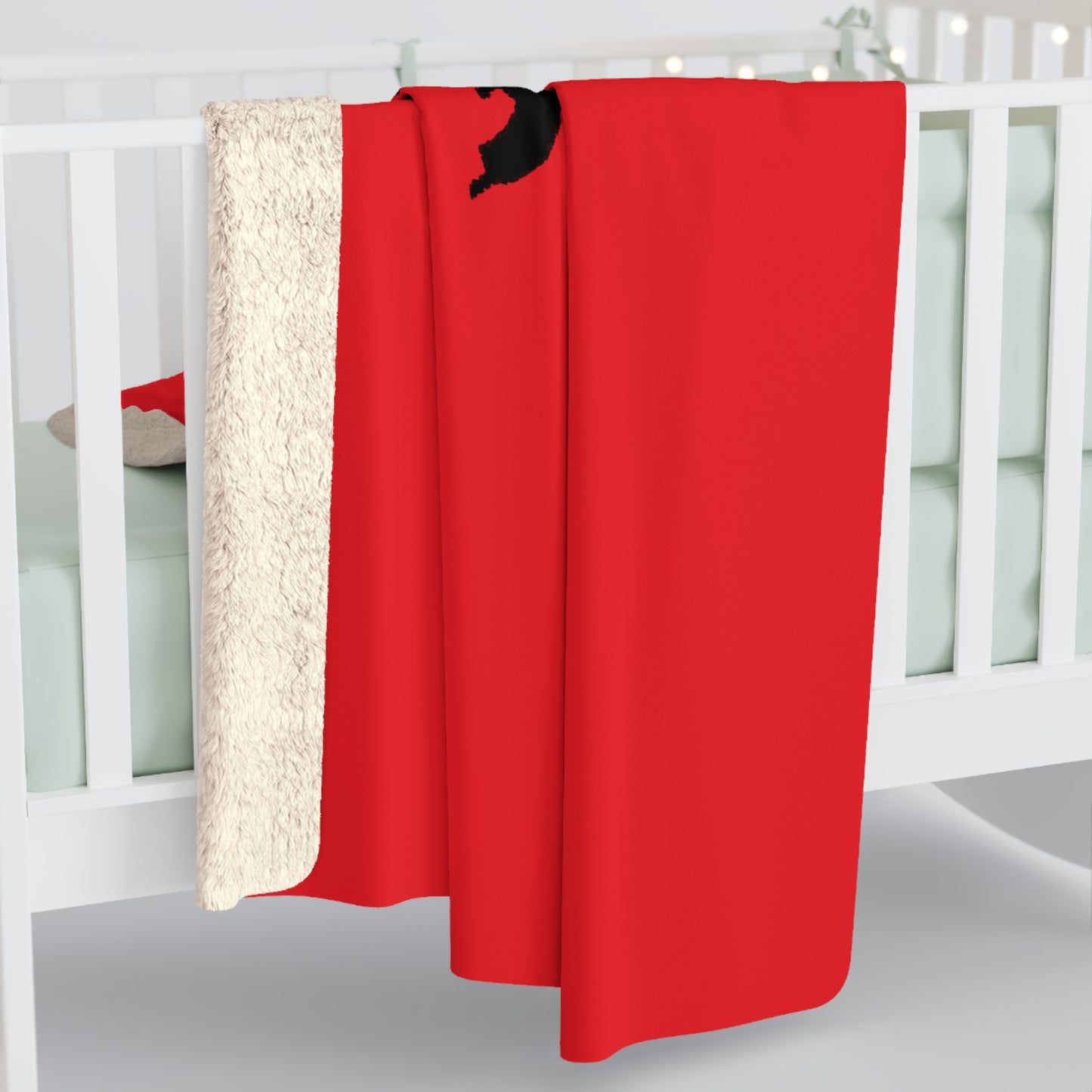 Sherpa Fleece Blanket Red with Arabian Horse Head - AdeleEmbroidery