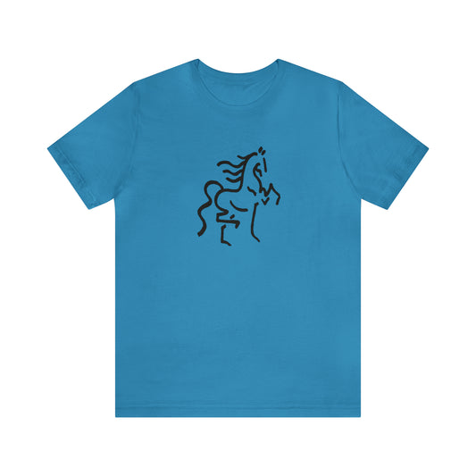 Unisex Jersey Short Sleeve Tee with Horse Print - AdeleEmbroidery