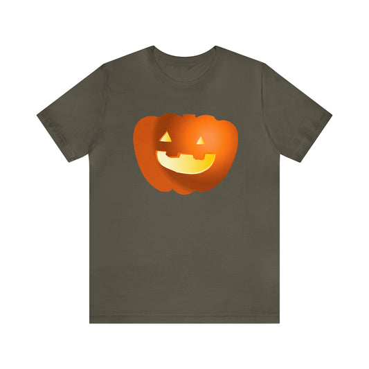 Unisex Jersey Short Sleeve Tee with Pumpkin Print - AdeleEmbroidery