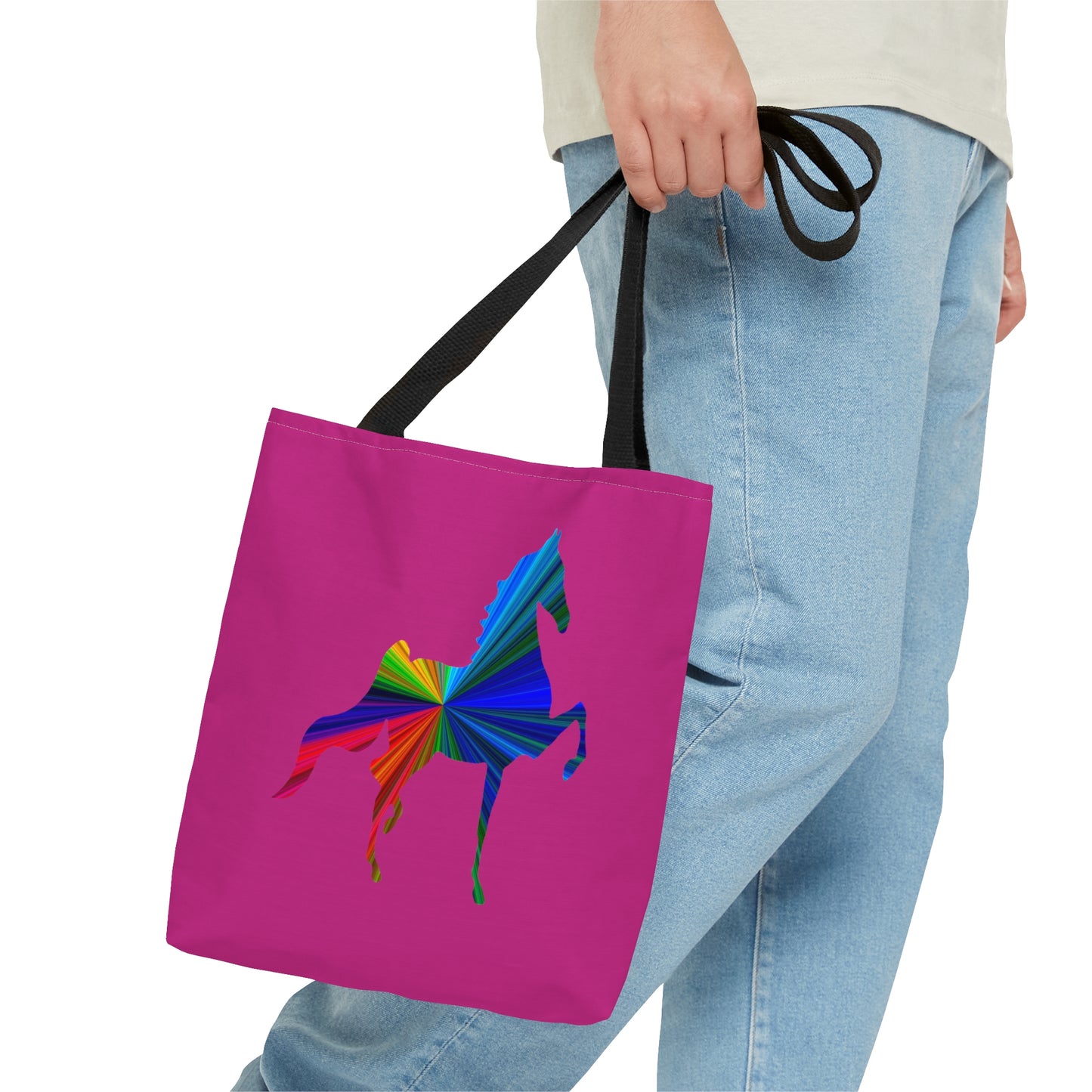 Saddlebred Multi Color Hot Pink Tote Bag - AdeleEmbroidery