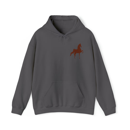 Unisex Heavy Blend™ Hooded Sweatshirt Front and Back Saddlebred Print - AdeleEmbroidery