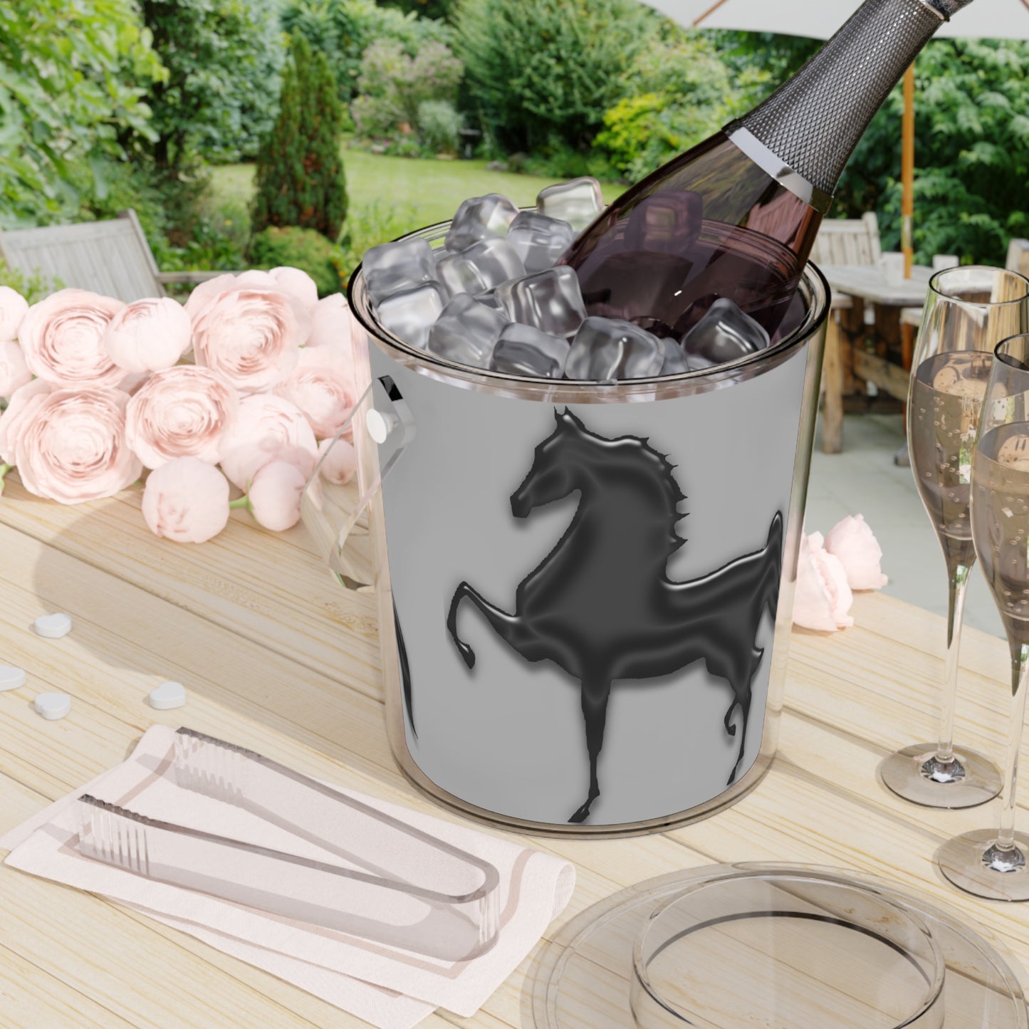 Ice Bucket with Tongs - AdeleEmbroidery