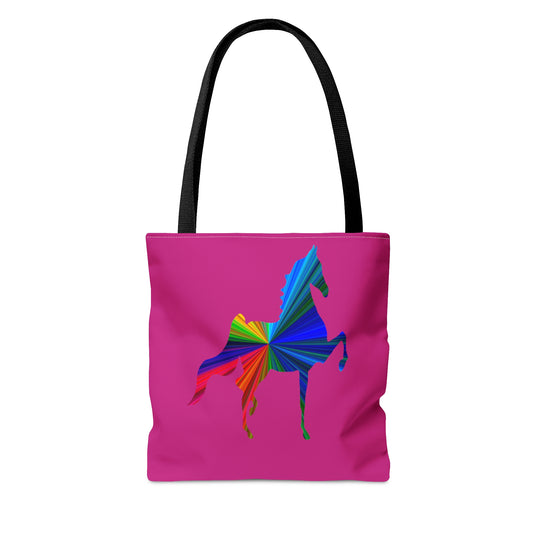 Saddlebred Multi Color Hot Pink Tote Bag - AdeleEmbroidery