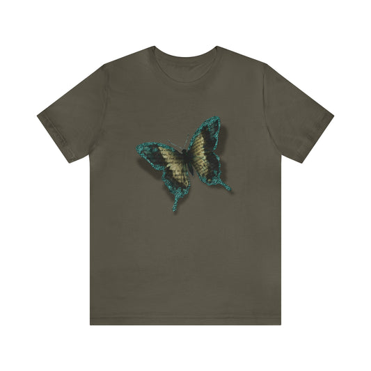 Unisex Jersey Short Sleeve Tee with Butterfly Print - AdeleEmbroidery