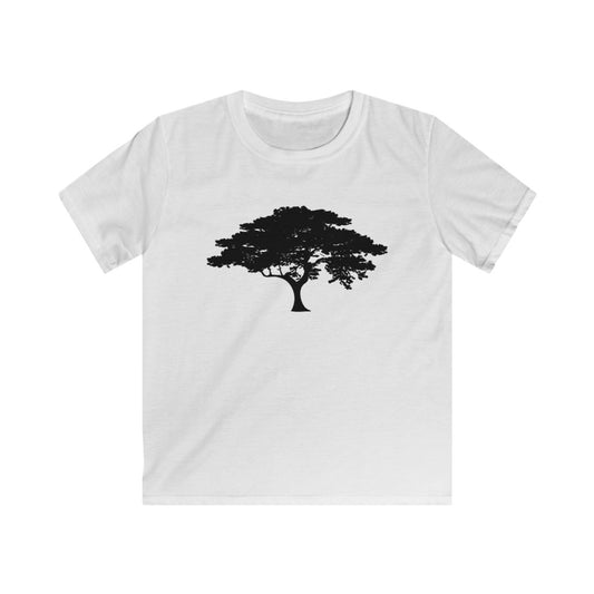 Tree Print Kids Soft style Tee - AdeleEmbroidery