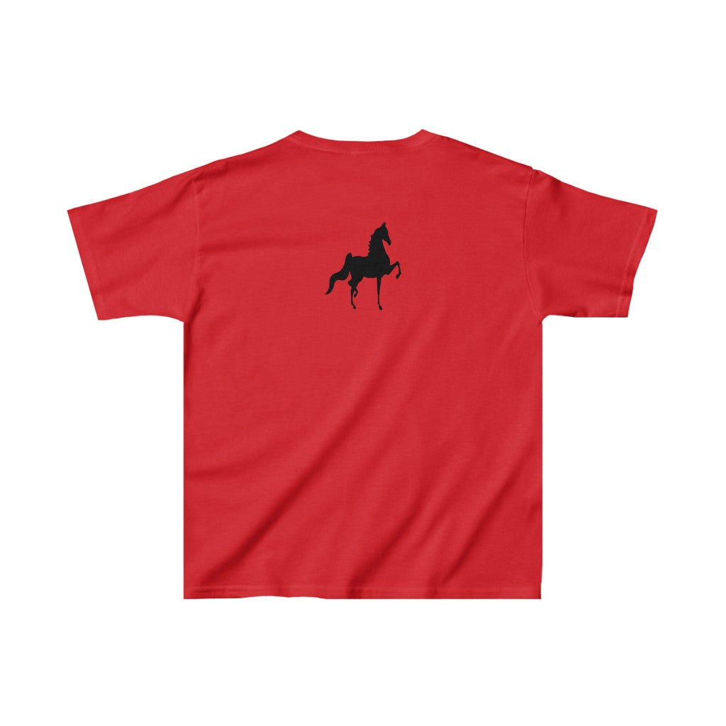 Kids Heavy Cotton™ Tee with Saddlebred Print front and back - AdeleEmbroidery