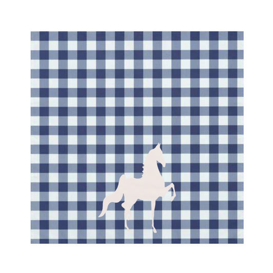 Saddlebred Print White & Blue Napkins - AdeleEmbroidery