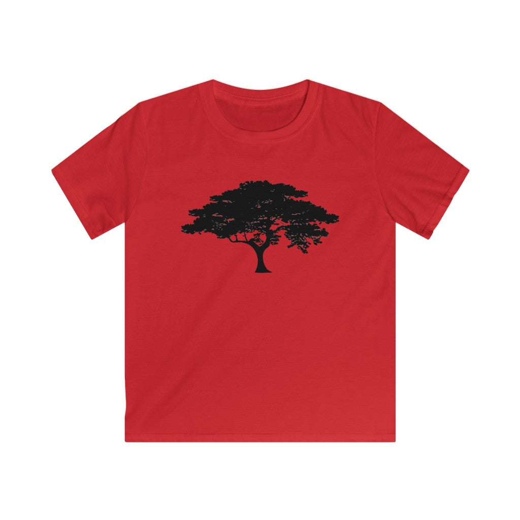 Tree Print Kids Soft style Tee - AdeleEmbroidery