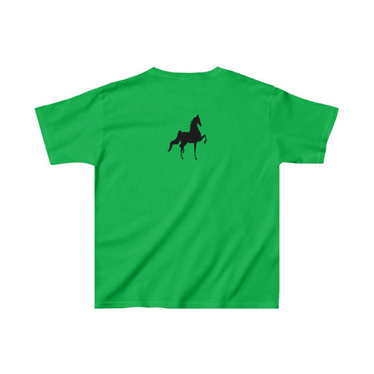Kids Heavy Cotton™ Tee with Saddlebred Print front and back - AdeleEmbroidery