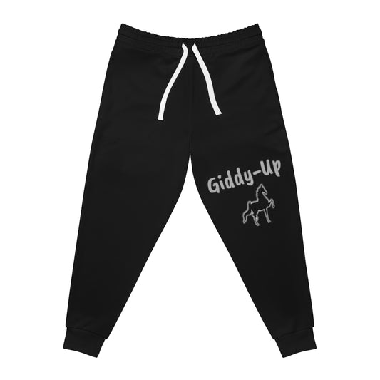 Saddlebred Print Athletic Joggers (AOP) Black - AdeleEmbroidery