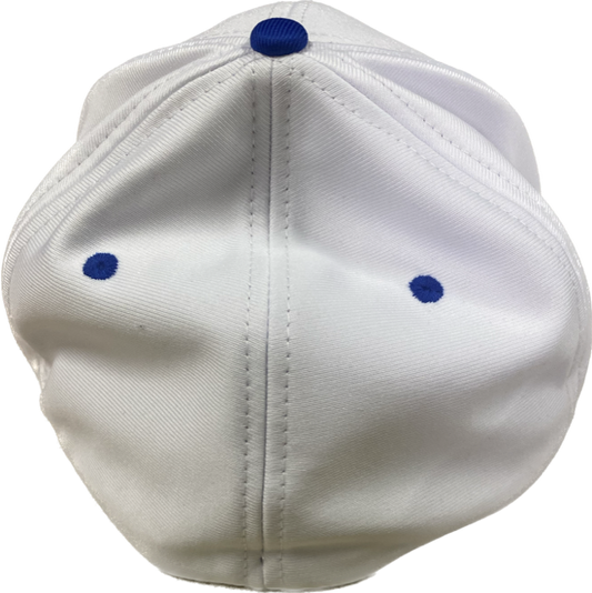 Football Haymaker Flexfit White & Royal Blue - AdeleEmbroidery