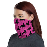 Neck Gaiter Pink5 and Black Saddlebred Print - AdeleEmbroidery