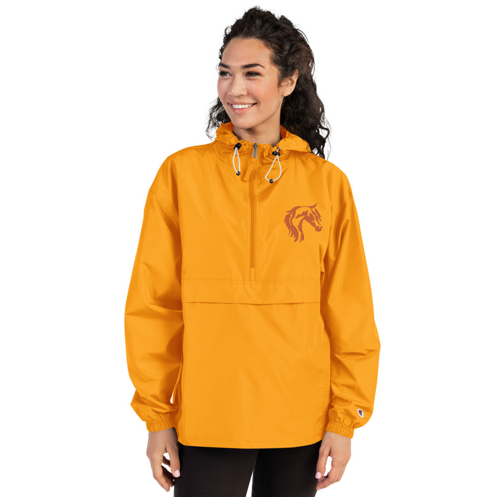 Horse Head Embroidered Champion Packable Jacket - AdeleEmbroidery