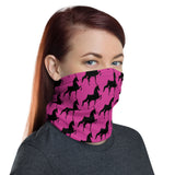 Neck Gaiter Pink5 and Black Saddlebred Print - AdeleEmbroidery