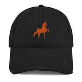 Saddlebred Distressed Dad Hat - AdeleEmbroidery