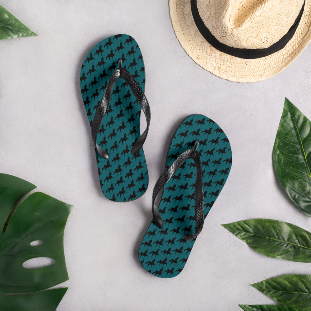 Saddlebred Print Flip-Flops - AdeleEmbroidery