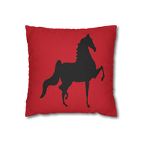 Saddlebred Print Spun Polyester Square Pillow Case RED - AdeleEmbroidery