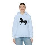 Unisex Heavy Blend™ Hooded Sweatshirt Morgan Horse front Print - AdeleEmbroidery