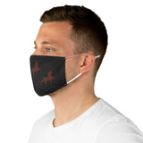 Fabric Face Mask Black with Brown Saddlebred Print - AdeleEmbroidery