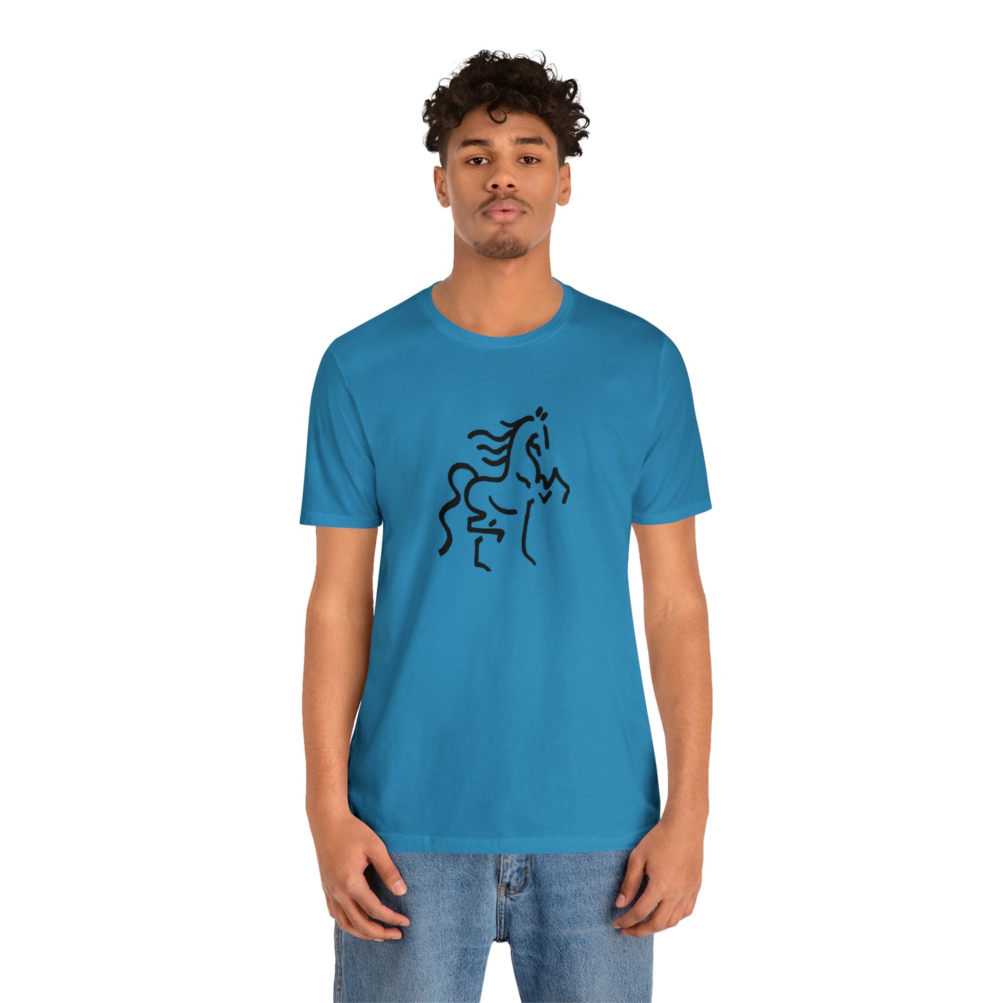 Unisex Jersey Short Sleeve Tee with Horse Print