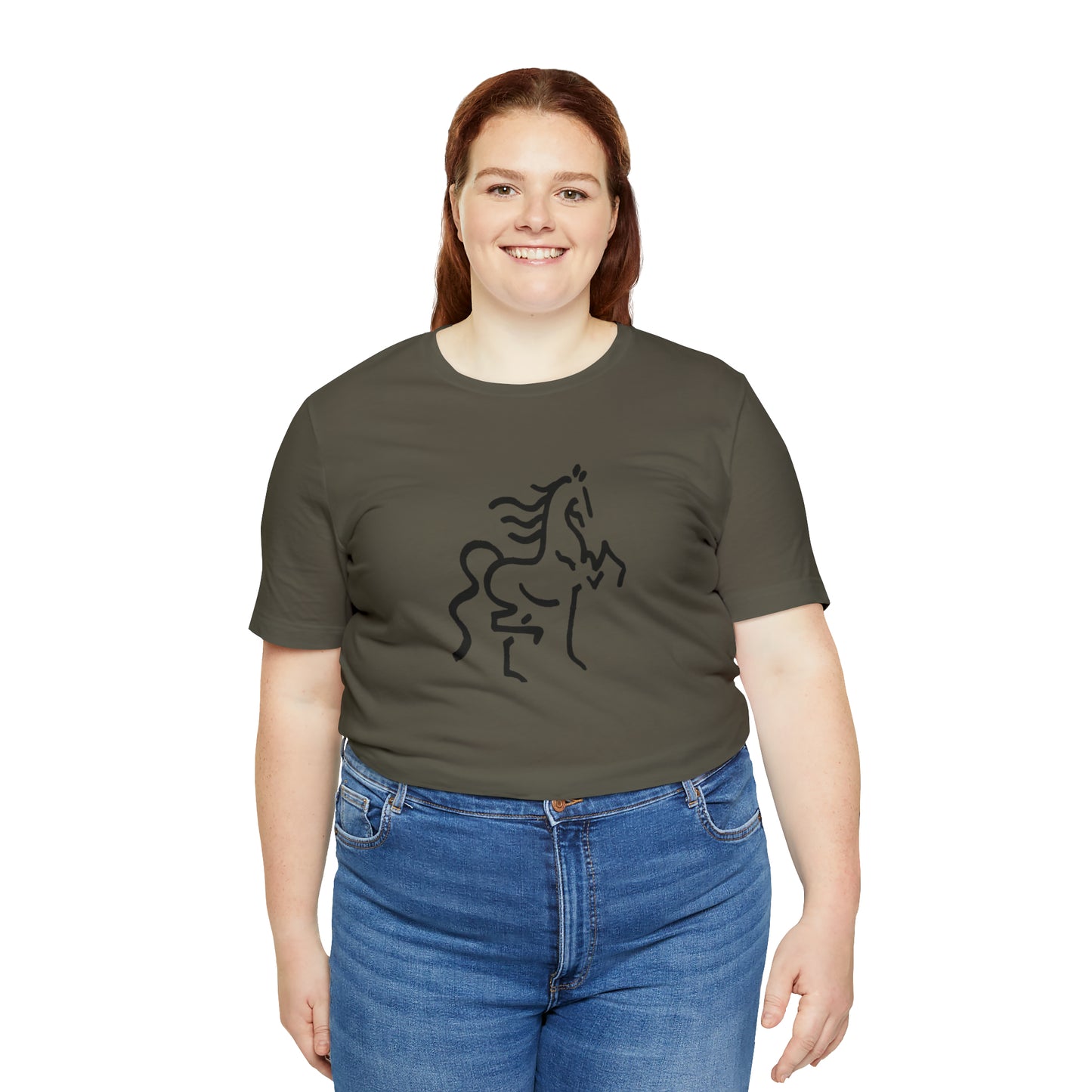 Unisex Jersey Short Sleeve Tee with Horse Print