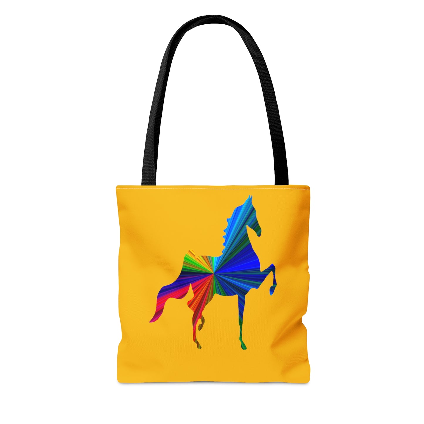 Saddlebred Multi Color Print Yellow Tote Bag - AdeleEmbroidery