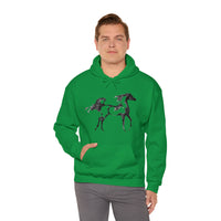 Unisex Heavy Blend™ Hooded Sweatshirt Arabian Horse front Print - AdeleEmbroidery