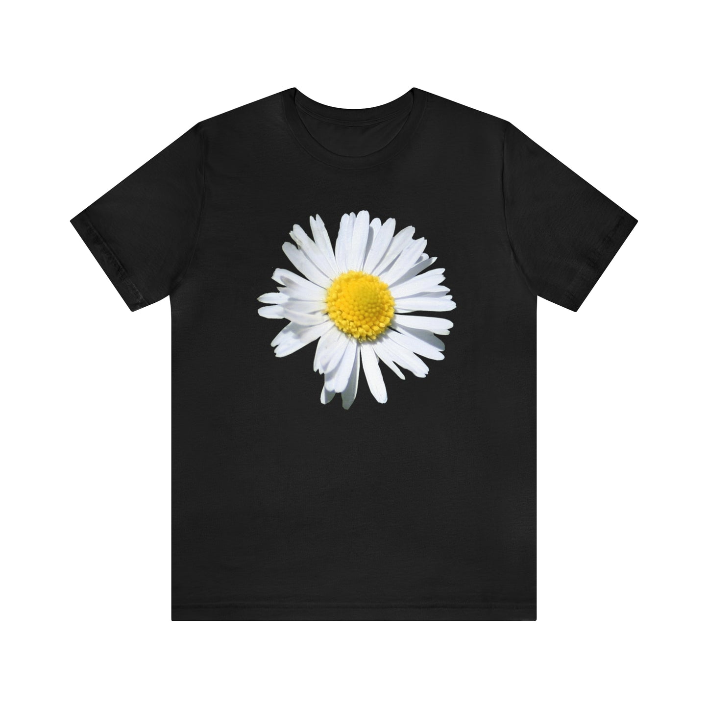 Unisex Jersey Short Sleeve Tee with White Daisy Print