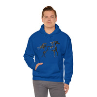 Unisex Heavy Blend™ Hooded Sweatshirt Arabian Horse front Print - AdeleEmbroidery