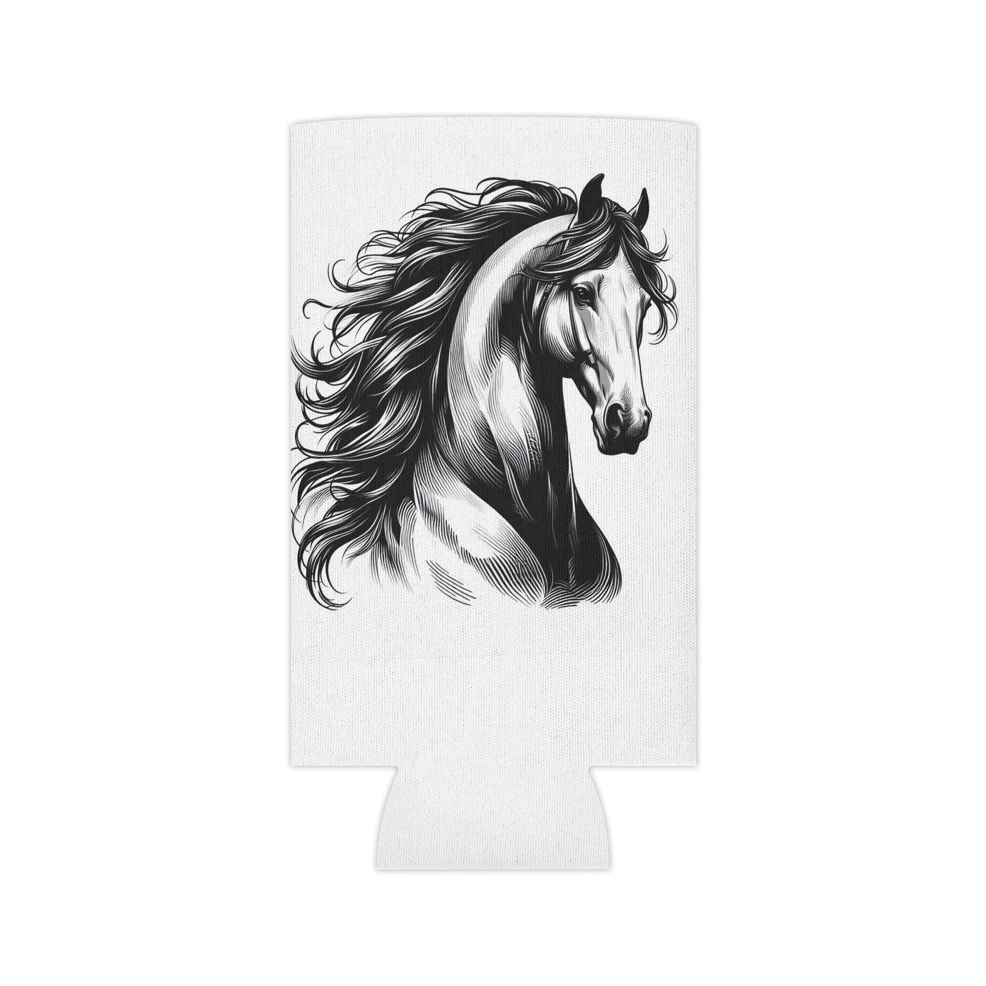 Can Cooler - Stunning Horse Head Design - AdeleEmbroidery