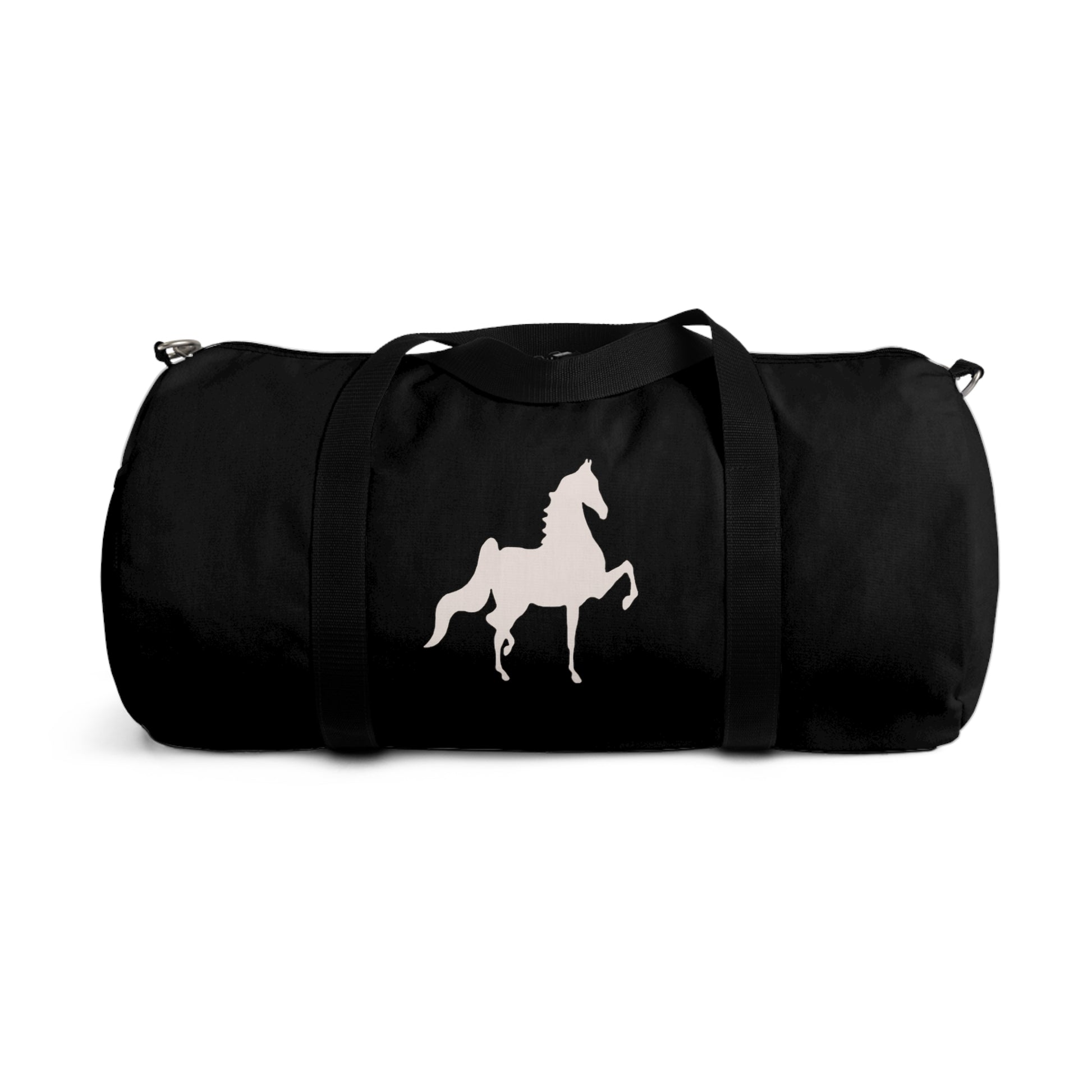 Saddlebred Print Black Duffel Bag - AdeleEmbroidery