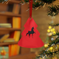 Metal Ornaments Red with Saddlebred Print