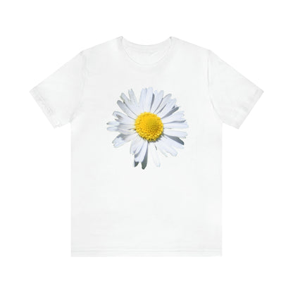 Unisex Jersey Short Sleeve Tee with White Daisy Print