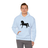 Unisex Heavy Blend™ Hooded Sweatshirt Morgan Horse front Print - AdeleEmbroidery