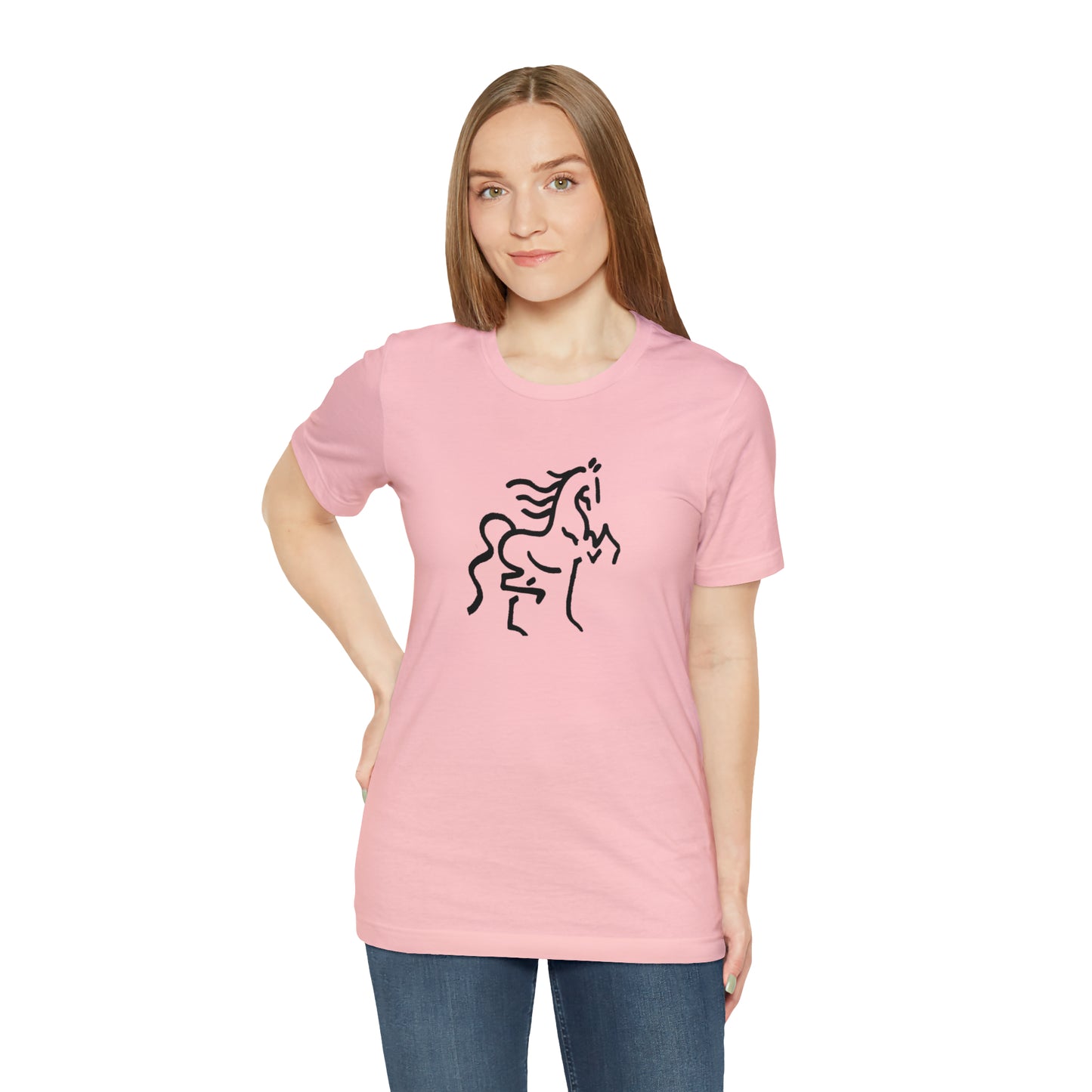 Unisex Jersey Short Sleeve Tee with Horse Print