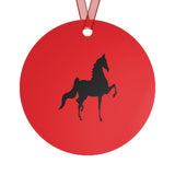 Metal Ornaments Red with Saddlebred Print