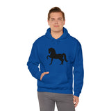 Unisex Heavy Blend™ Hooded Sweatshirt Morgan Horse front Print - AdeleEmbroidery