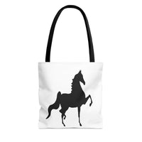 Saddlebred Print Tote Bag- White - AdeleEmbroidery