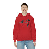 Unisex Heavy Blend™ Hooded Sweatshirt Arabian Horse front Print - AdeleEmbroidery