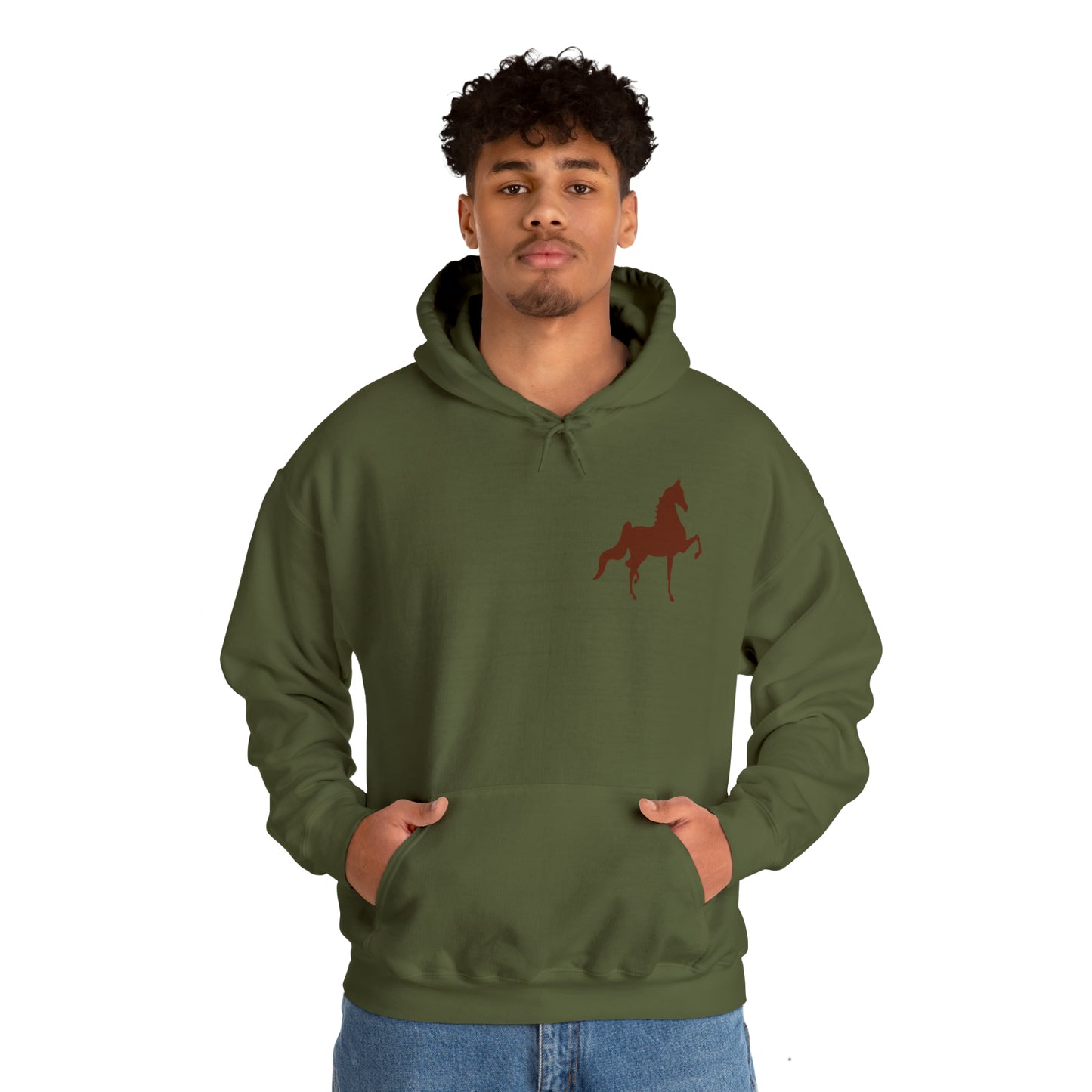 Unisex Heavy Blend™ Hooded Sweatshirt Front and Back Saddlebred Print