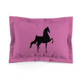 Microfiber Pillow Sham Pink with Saddlebred Print - AdeleEmbroidery