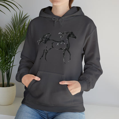 Unisex Heavy Blend™ Hooded Sweatshirt Arabian Horse front Print - AdeleEmbroidery