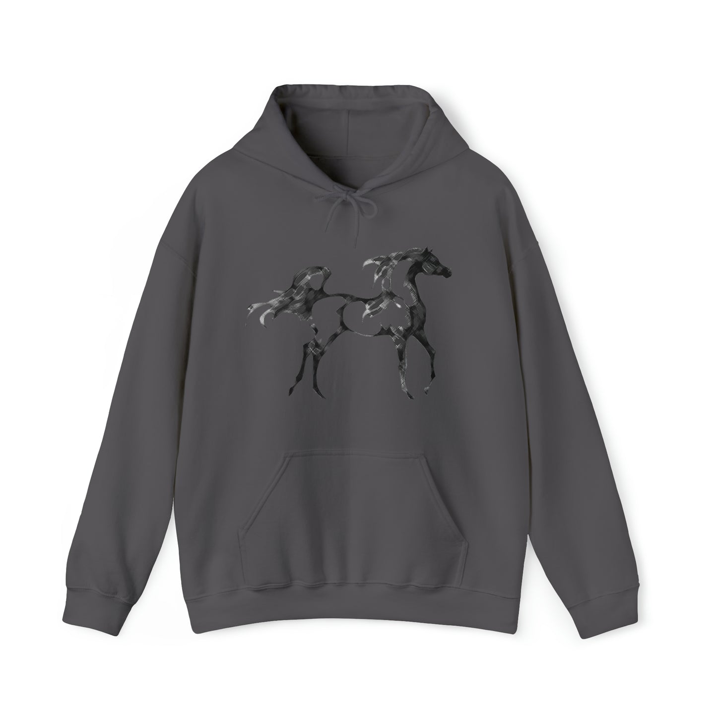 Unisex Heavy Blend™ Hooded Sweatshirt Arabian Horse front Print - AdeleEmbroidery