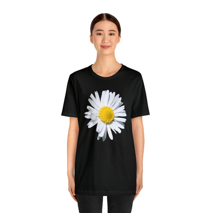 Unisex Jersey Short Sleeve Tee with White Daisy Print