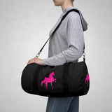 Saddlebred Print Black/Pink  Duffel Bag - AdeleEmbroidery