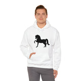 Unisex Heavy Blend™ Hooded Sweatshirt Morgan Horse front Print - AdeleEmbroidery