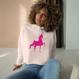 Crop Hoodie with Saddlebred Print - AdeleEmbroidery